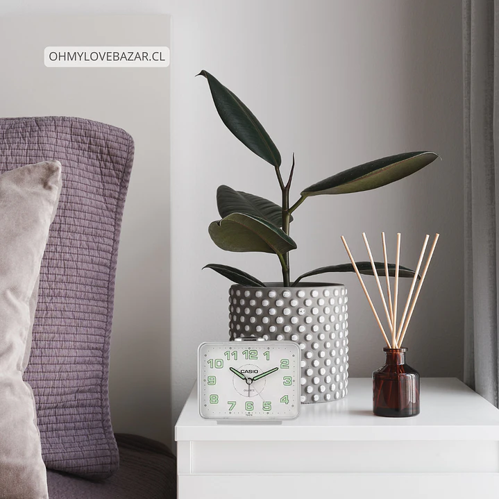 Reloj de Mesa Velador Casio Análogo Plateado TQ-218-8 2