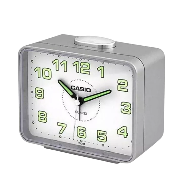 Reloj de Mesa Velador Casio Análogo Plateado TQ-218-8 4