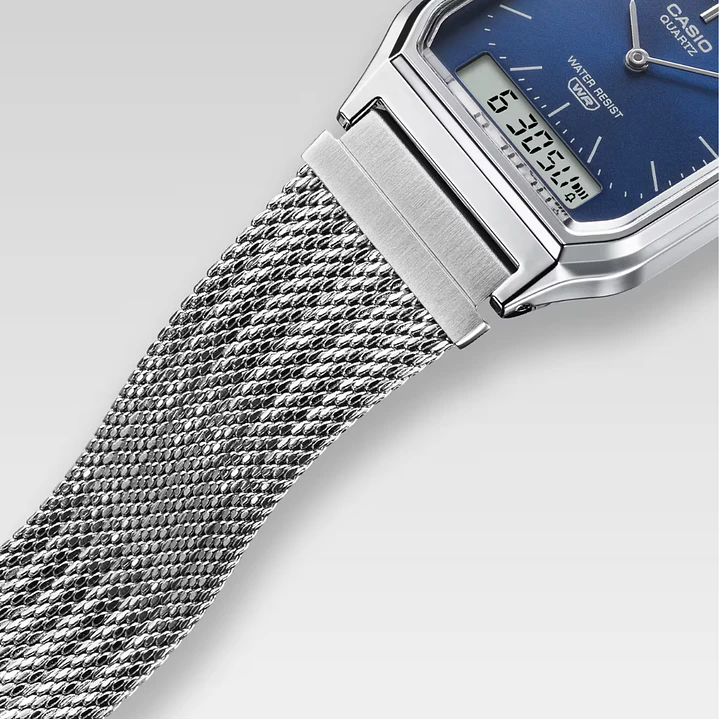 Reloj Casio Vintage Unisex Correa Milanese AQ-230EM-2A 2