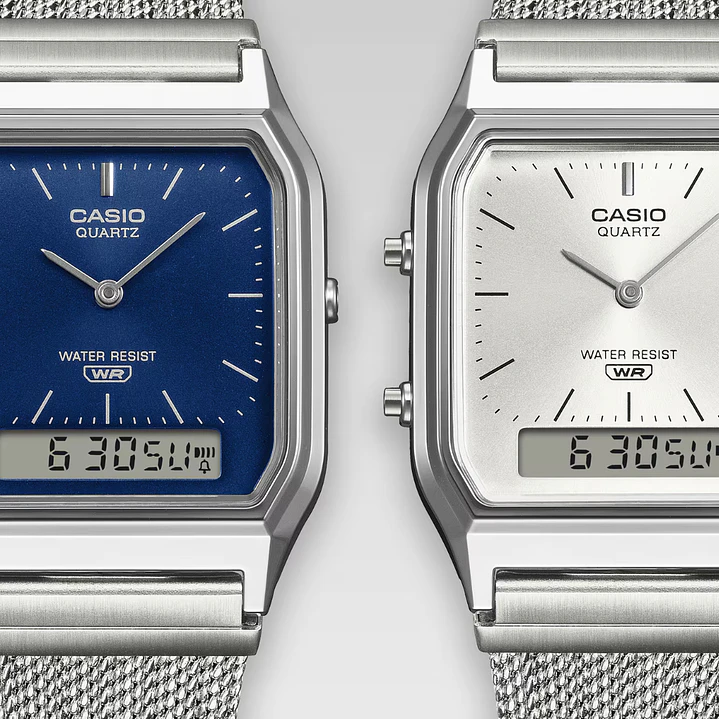 Reloj Casio Vintage Unisex Correa Milanese AQ-230EM-7A 6