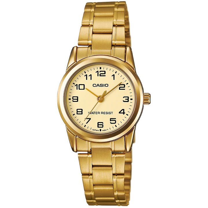 Casio Mini Mujer Análogo Dorado LTP-V001G-9B  1