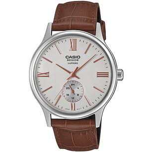 Reloj Casio Hombre Cuero y Cristal Zafiro BMS-100L-5AV