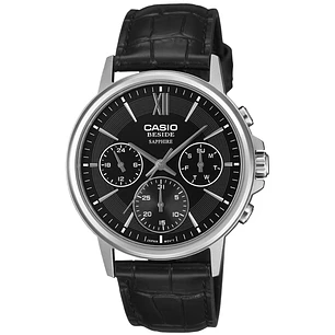Reloj Casio Hombre Cuero y Cristal Zafiro BMS-300L-1A