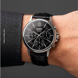 Reloj Casio Hombre Cuero y Cristal Zafiro BMS-300L-1A