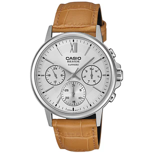Reloj Casio Hombre Cuero y Cristal Zafiro BMS-300L-5A