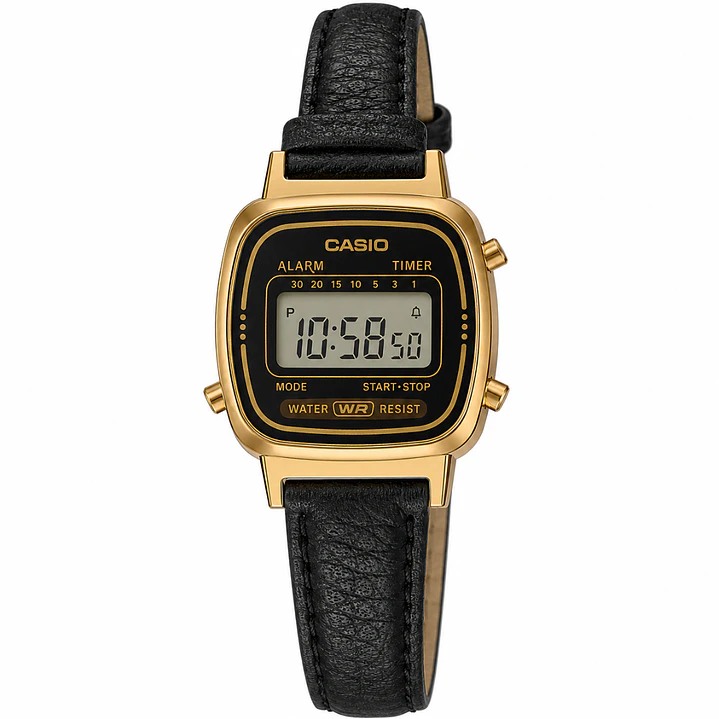 Casio Mini Vintage Original LA-670WGA-1  + correa cuero negro  1