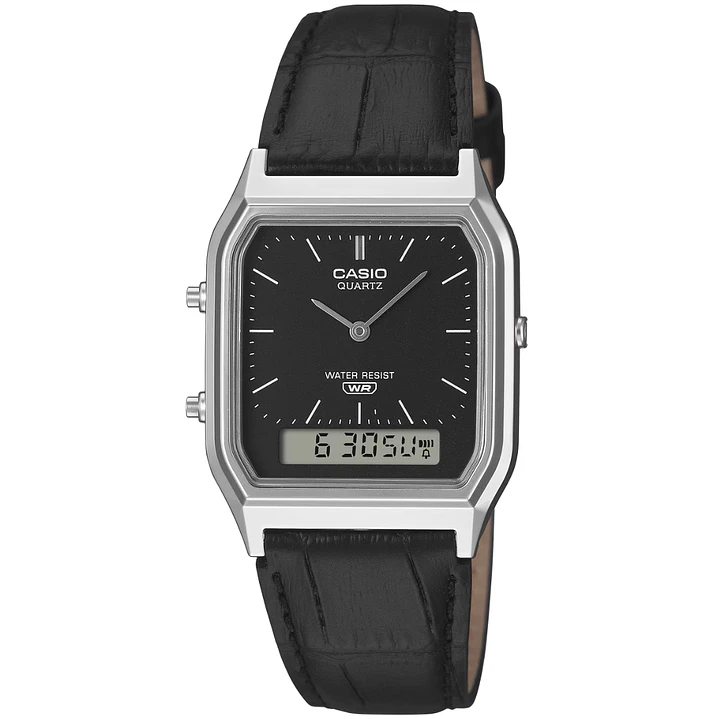 Reloj Casio Vintage Unisex Correa Cuero AQ-230EL-1A 1