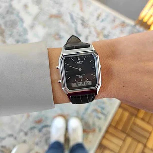 Reloj Casio Vintage Unisex Correa Cuero AQ-230EL-1A