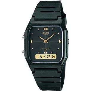Reloj Casio Vintage Mujer Resina Negro AW-48HE-1A