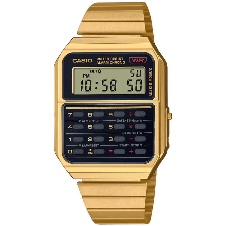 Reloj Casio Vintage Calculadora Dorado CA-500WEG-1A 1