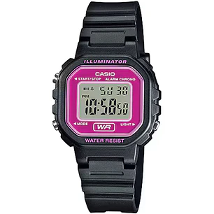 Reloj Casio Mini Mujer Resina Negro Magenta LA-20WH-4A  