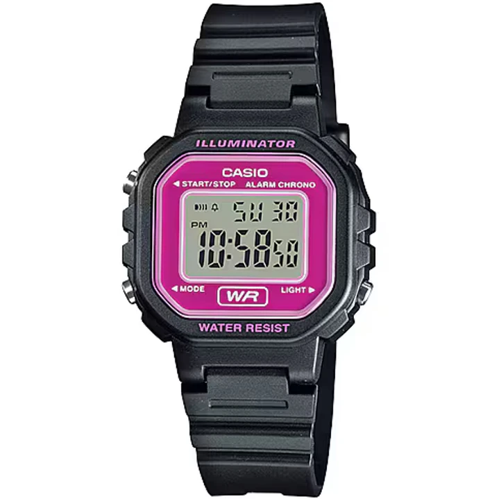 Reloj Casio Mini Mujer Resina Negro Magenta LA-20WH-4A   1