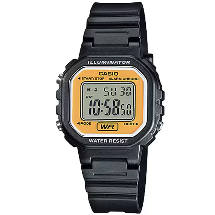 Reloj Casio Mini Mujer Negro Amarillo LA-20WH-9A 1