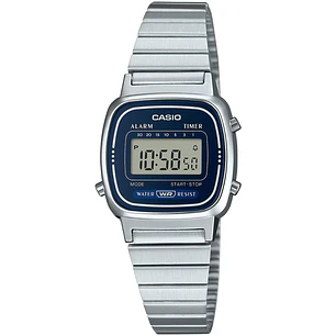 Reloj Casio Mini Mujer Plateado Azul LA-670WA-2