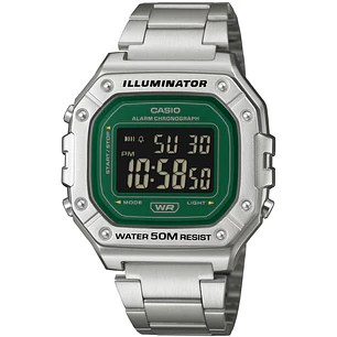 Reloj Casio Vintage Original Digital Esfera Verde W-218HD-3AV
