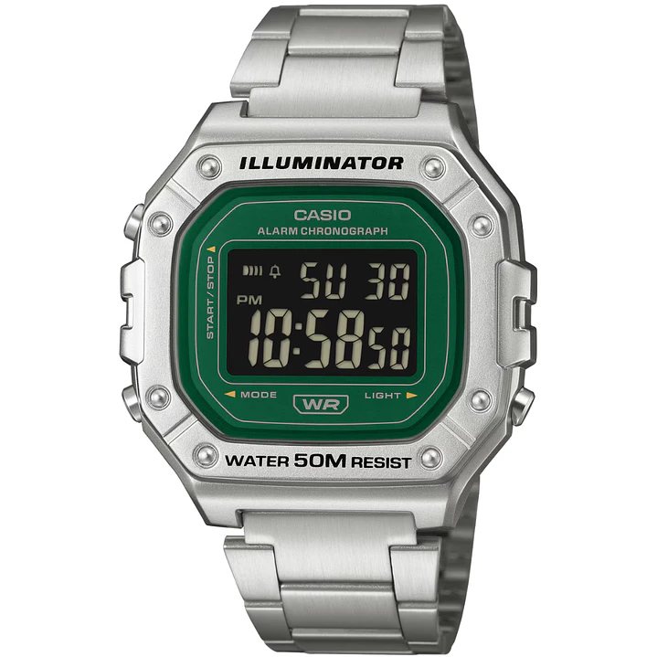 Reloj Casio Vintage Original Digital Esfera Verde W-218HD-3AV 1