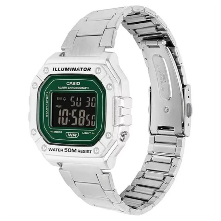 Reloj Casio Vintage Original Digital Esfera Verde W-218HD-3AV 3