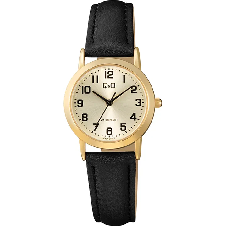 Reloj Q&Q Mujer Análogo Dorado Negro C40A-011PY 1