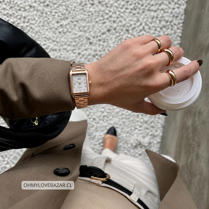 Reloj Q&Q Mini Tank Mujer Análogo Rosé C69A-007PY 1