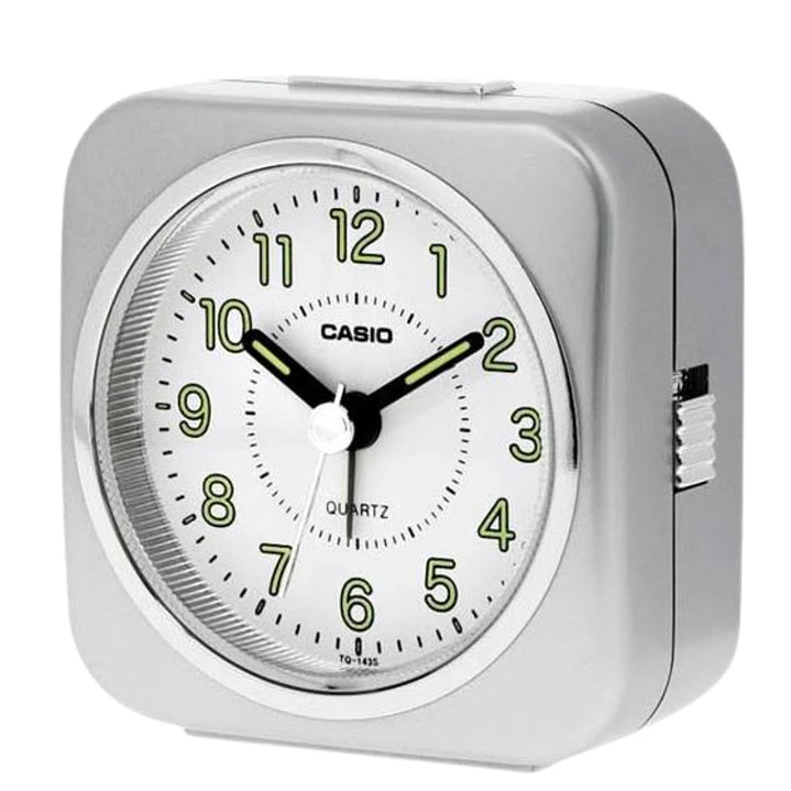 Reloj Despertador Casio Vintage Análogo Plateado TQ-143S-8 1