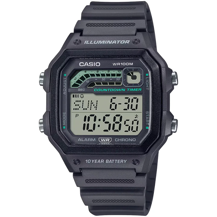Reloj Casio Vintage Countdown Timer WS-1600H-1AV 1