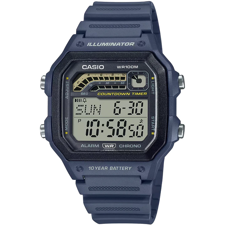 Reloj Casio Vintage Countdown Timer WS-1600H-2AV 1