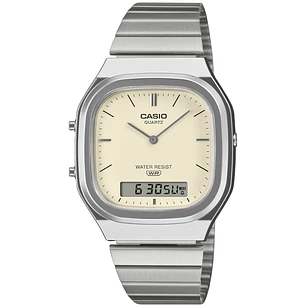 Reloj Casio Vintage Unisex Plateado AQ-240E-7A2