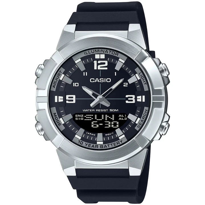 Reloj Casio World Time Caja de Acero Telememo AMW-870-1AV 1