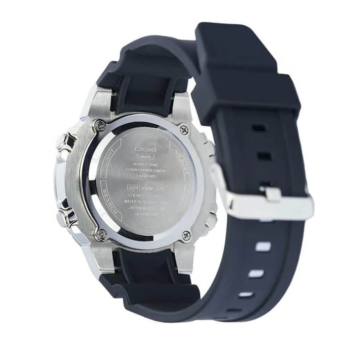Reloj Casio World Time Caja de Acero Telememo AMW-870-1AV 3