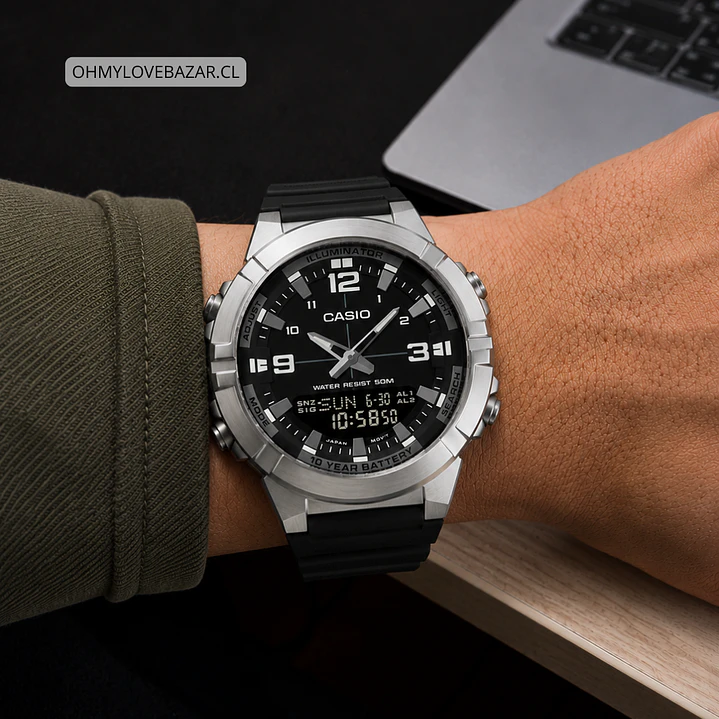 Reloj Casio World Time Caja de Acero Telememo AMW-870-1AV 2
