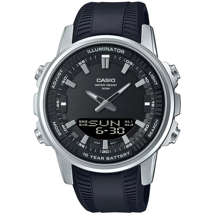 Reloj Casio World Time Caja de Acero Telememo AMW-880-1AV 1
