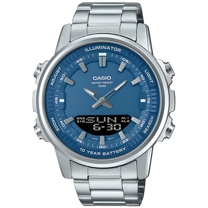 Reloj Casio World Time Caja de Acero Telememo AMW-880D-2A1V 1