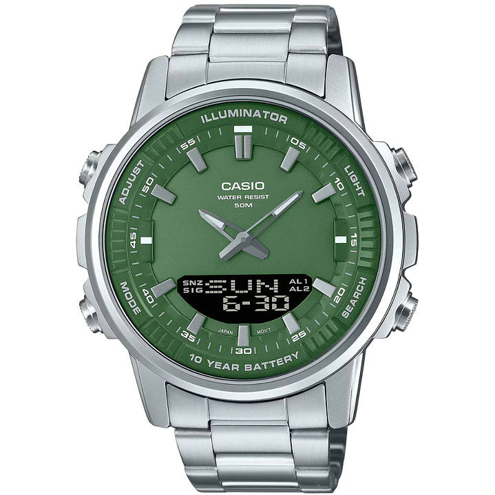 Reloj Casio World Time Caja de Acero Telememo AMW-880D-3A 1