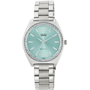 Reloj Q&Q Plateado Turquesa Brillos Q91B-003PY