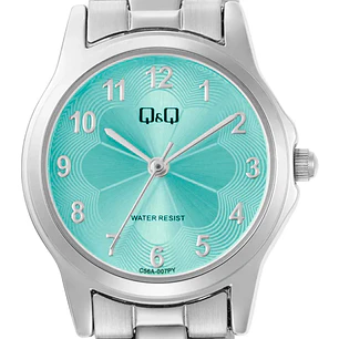 Reloj Q&Q Mujer Plateado Turquesa C05A-021PY