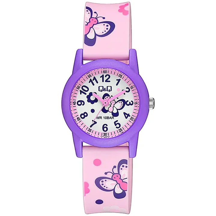 Reloj Q&Q Mini Infantil Niñes Morado Rosado V22A-009VY