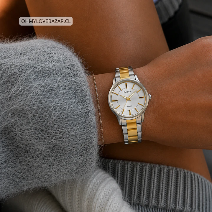 Reloj Casio Mujer Análogo Bicolor LTP-1303SG-7A 2