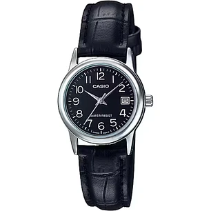 Reloj Casio Mini con Fecha Correa Cuero Negro LTP-V002L-1B