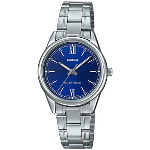 Reloj Casio Análogo Mujer Plateado Azul LTP-V005D-2B2