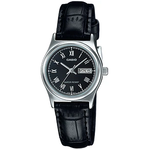 Reloj Casio Mini Vintage Análogo Cuero Negro LTP-V006L-1B