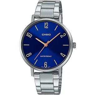 Reloj Casio Mujer Análogo Minimalista Plateado LTP-VT01D-2B2