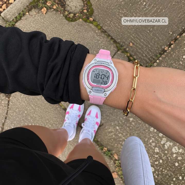 Reloj Casio Digital Resina Rosado LW-203-4A 2