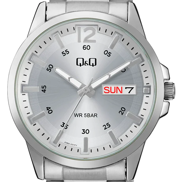 Reloj Q&Q Hombre Análogo Plateado A36A-001PY 3