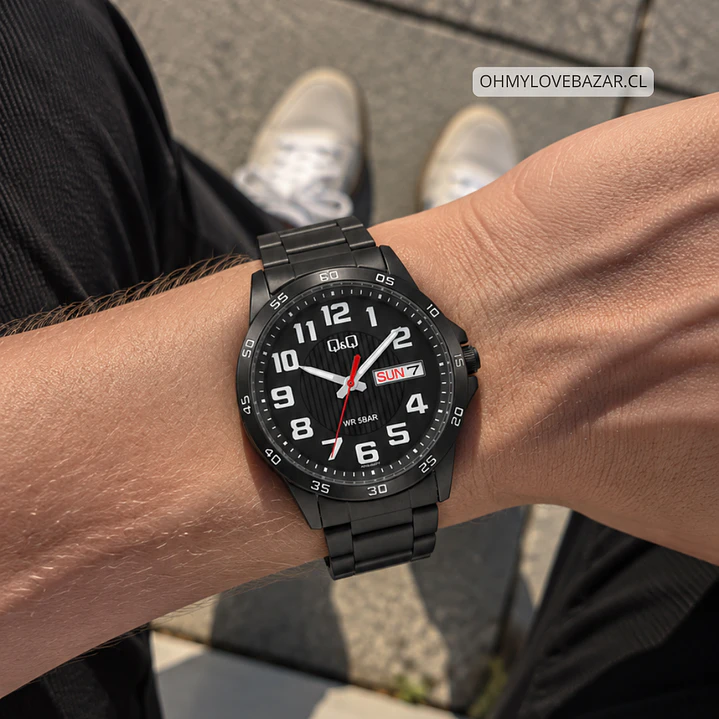 Reloj Q&Q Hombre Análogo Negro A37A-006PY  2