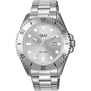 Reloj Q&Q Hombre Análogo Plateado A41A-002PY