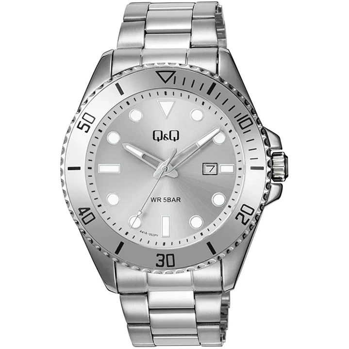 Reloj Q&Q Hombre Análogo Plateado A41A-002PY 1