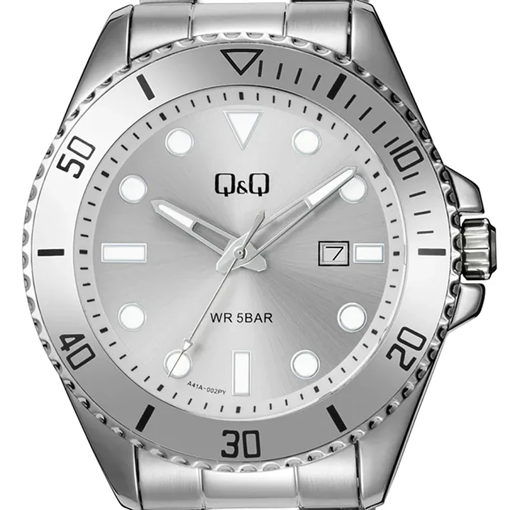 Reloj Q&Q Hombre Análogo Plateado A41A-002PY 3