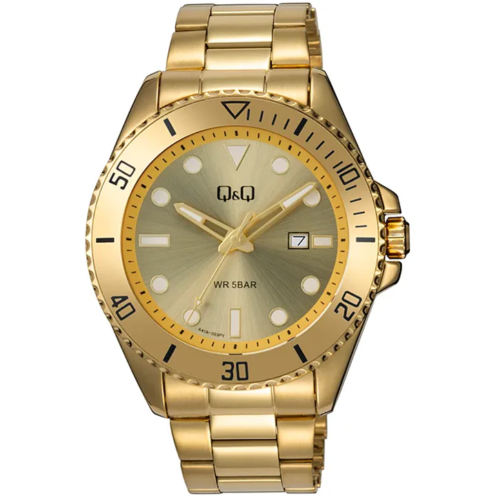 Reloj Q&Q Hombre Análogo Dorado A41A-003PY  1