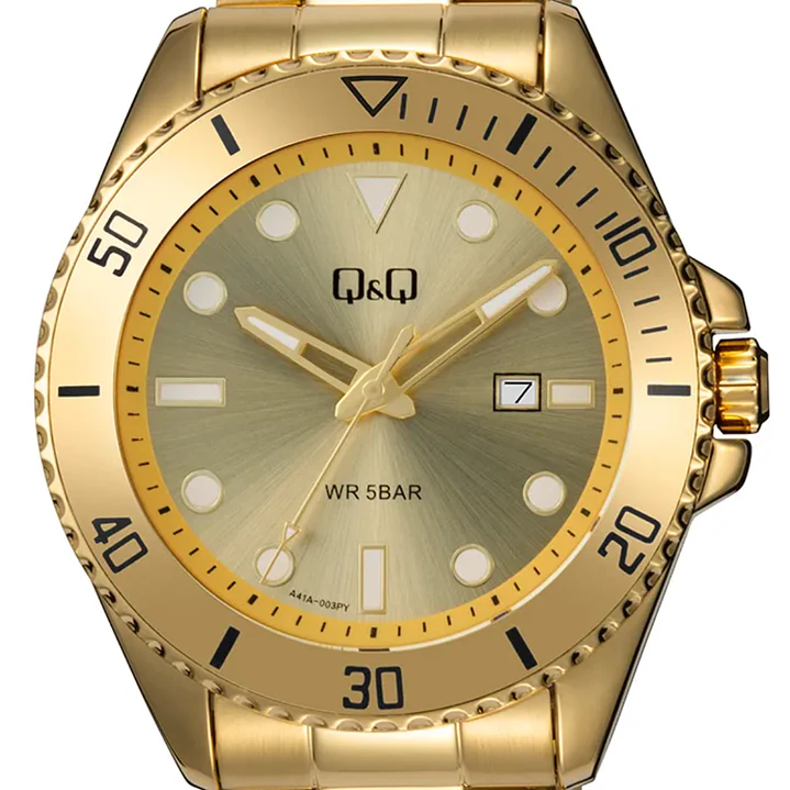 Reloj Q&Q Hombre Análogo Dorado A41A-003PY  3