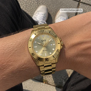 Reloj Q&Q Hombre Análogo Dorado A41A-003PY 